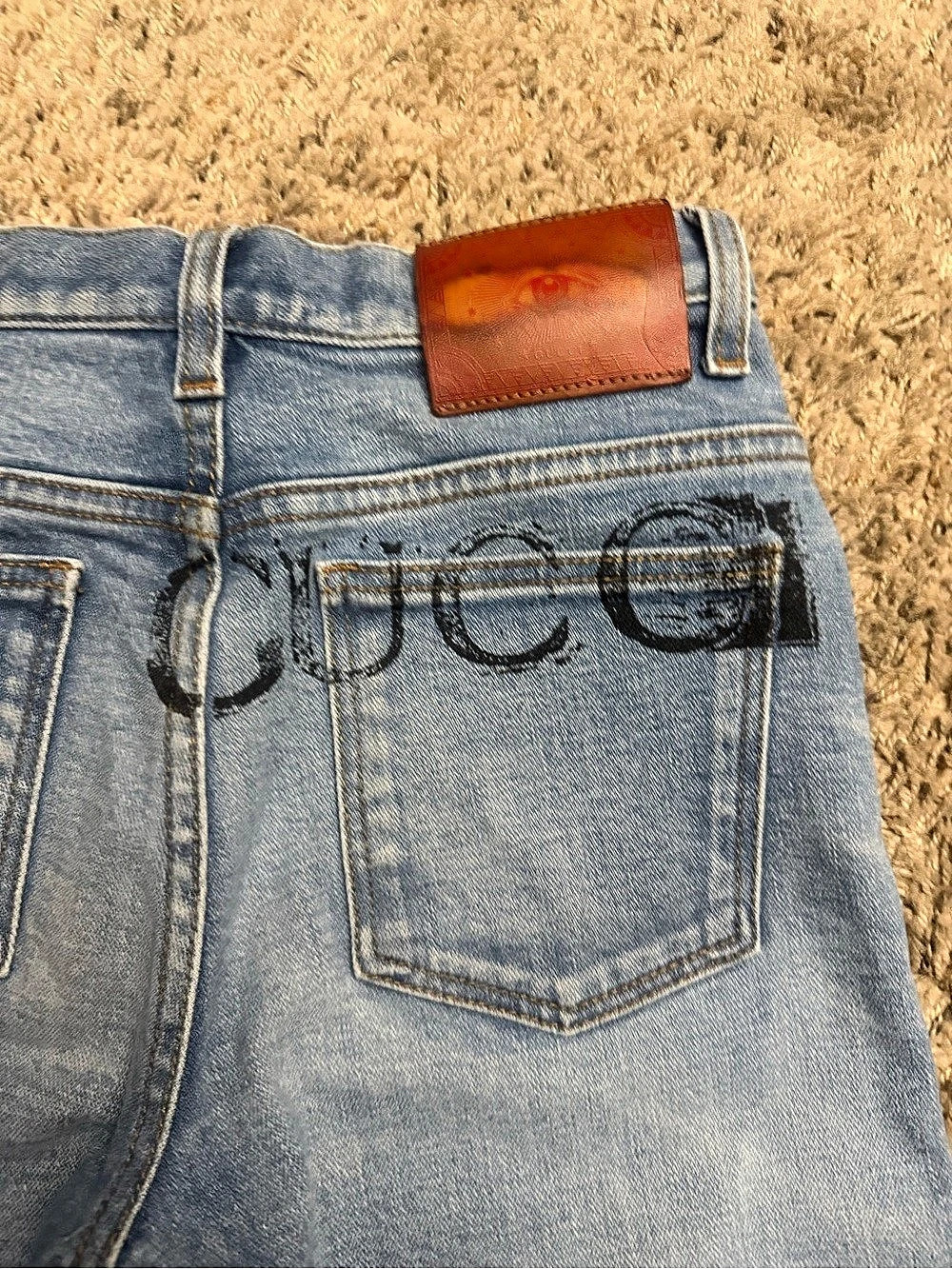 Gucci Straight Leg Jeans in Blue Waist 22
